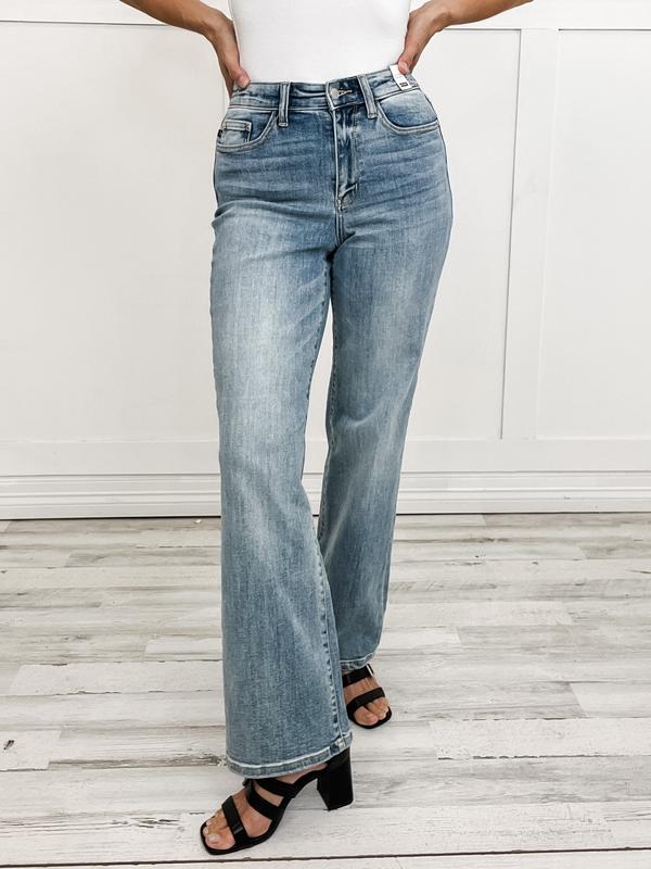 Judy Blue GREER Hi-Rise Straight Leg Non-Distressed Denim Jeans